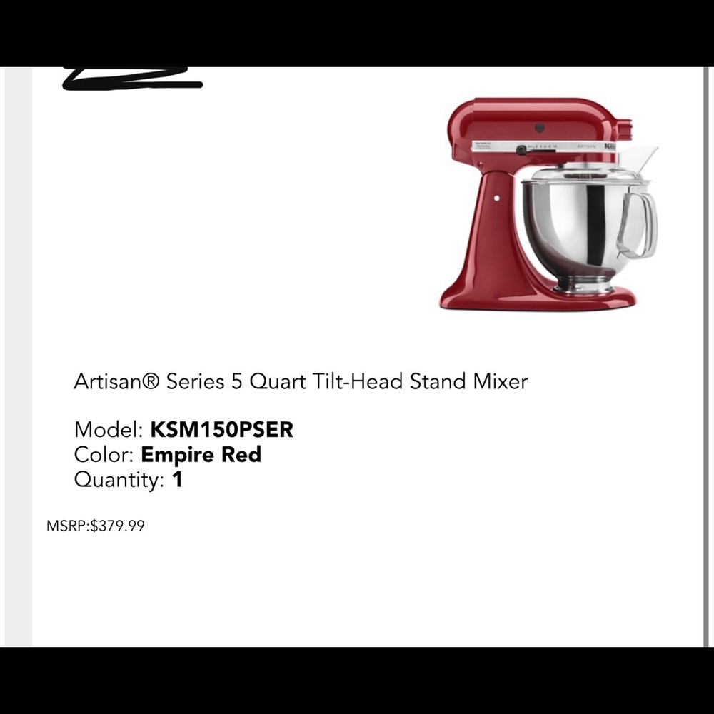 Kitchen aid 5 quart Tilt mixer